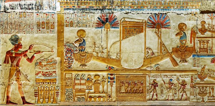 4-famous-scene-at-abydos-temple-of-king-seti-I-chapel-of-amun-ra